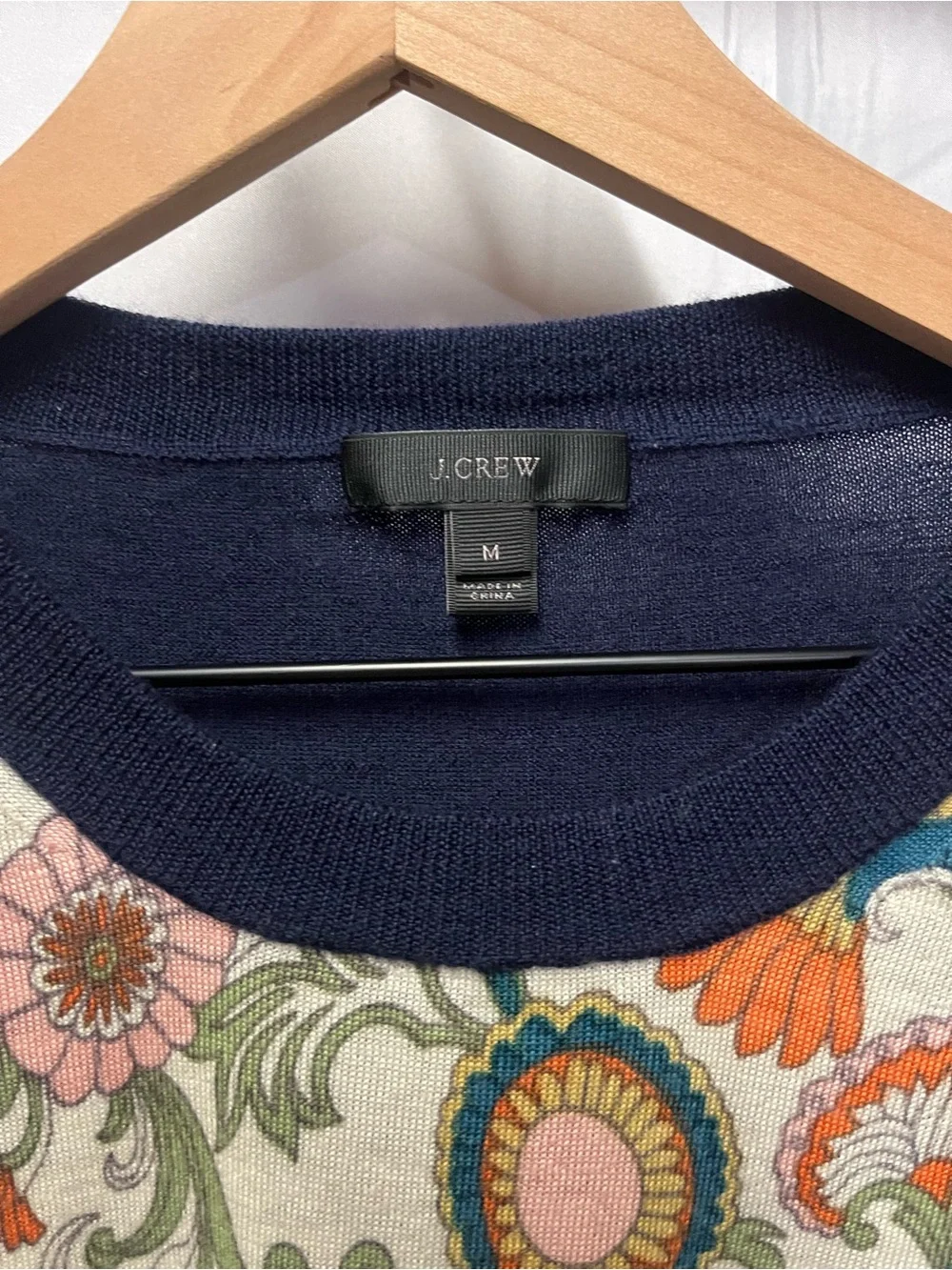 J. Crew 100% Merino Wool Botanical Print Crewneck Sweater (323)